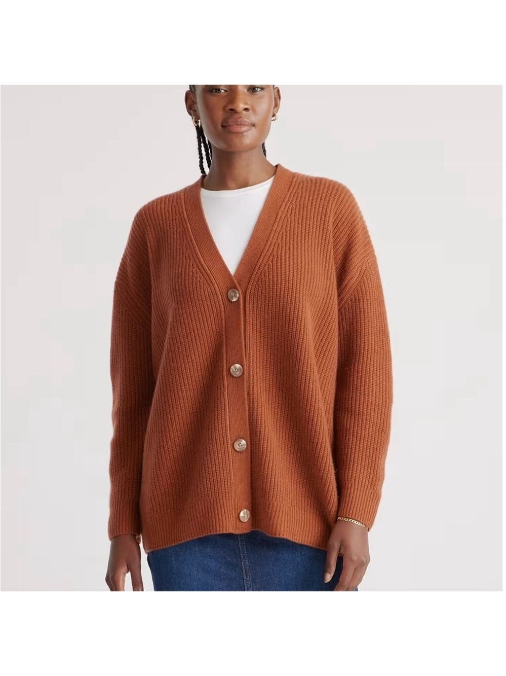Source Unknown Women's Warm Brown Cardigan